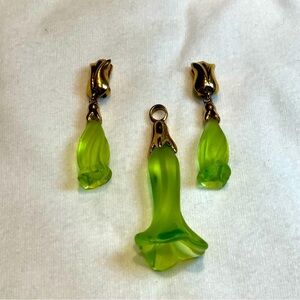 Daum France RARE Jasmine Earring and Necklace Set